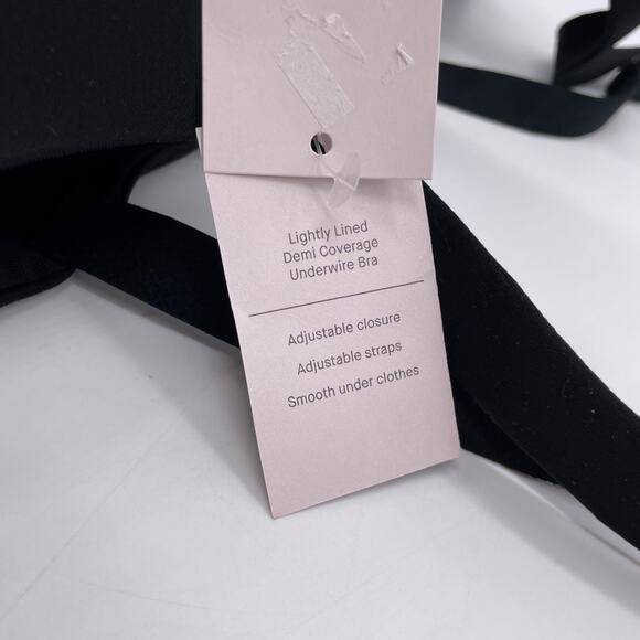 Auden Lightly Lined Demi Coverage Underwire Bra Adjustable Straps 46C Black - Picture 3 of 5